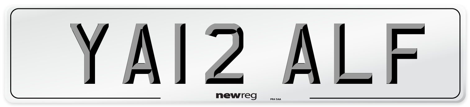 YA12 ALF Number Plate from New Reg